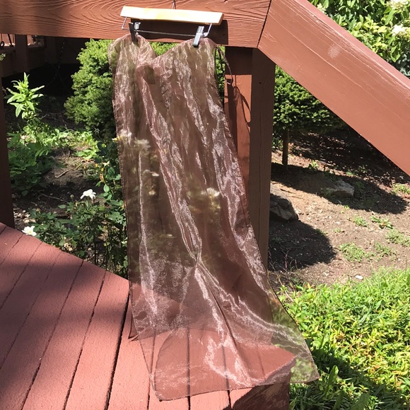 Bill Pesce Couture Full Length Brown Evening Gown - Picture 7 of 8